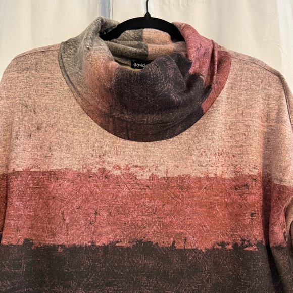 David Cline Ombre Cowl Neck Tunic Top Textured Knit Women’s Medium - Picture 5 of 12